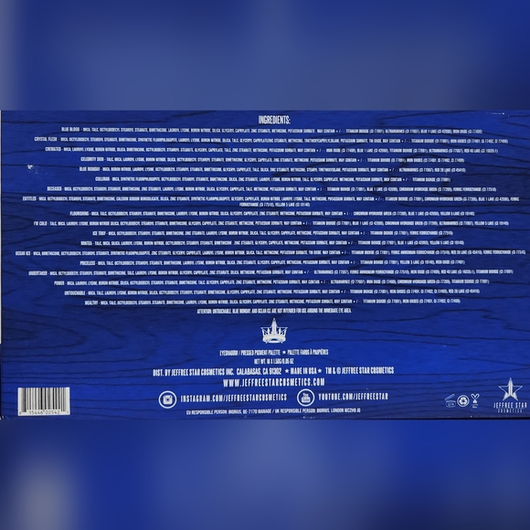 JEFFREE STAR COSMETICS Blue Blood ARTISTRY Pallette 18 Eyeshadows NWT - Picture 12 of 16